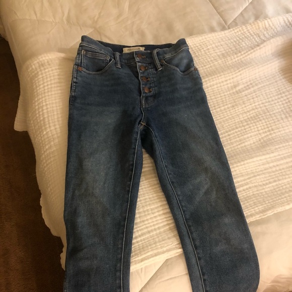Madewell 10in high rise skinny jeans button front - Picture 2 of 5